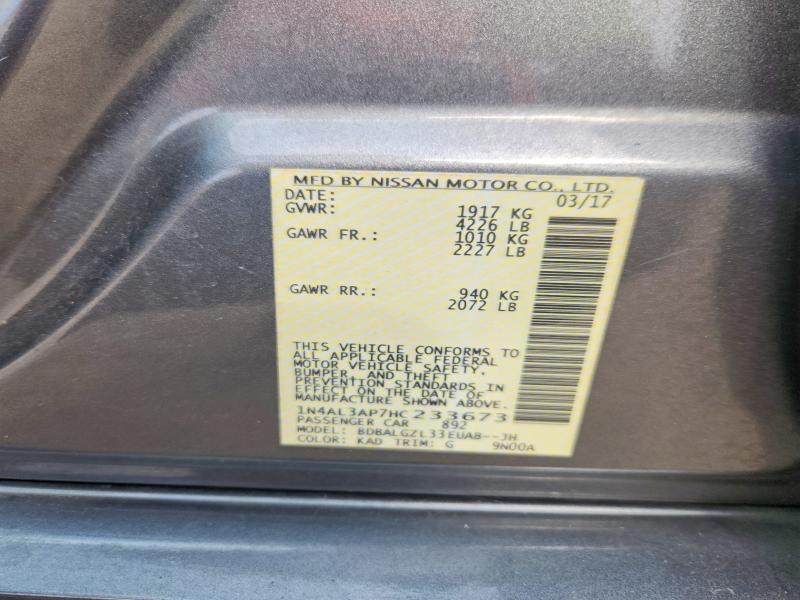 Aukcja sprzedaży 2017 Nissan Altima, vin: 1N4AL3AP7HC233673, numer aukcji: 65812196