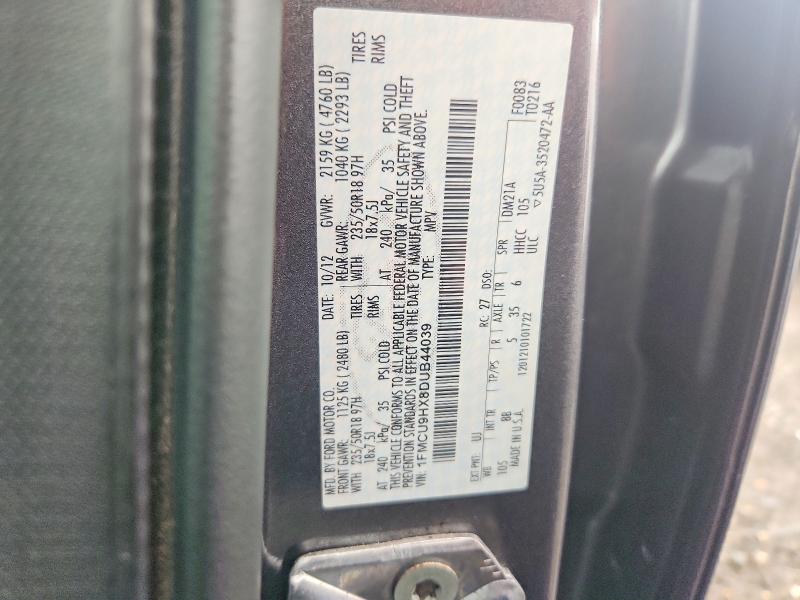 63552706 :رقم المزاد ، 1FMCU9HX8DUB44039 vin ، 2013 Ford Escape مزاد بيع