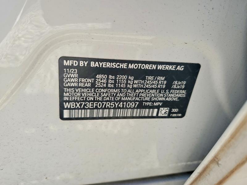 65174346 :رقم المزاد ، WBX73EF07R5Y41097 vin ، 2024 Bmw X1 مزاد بيع