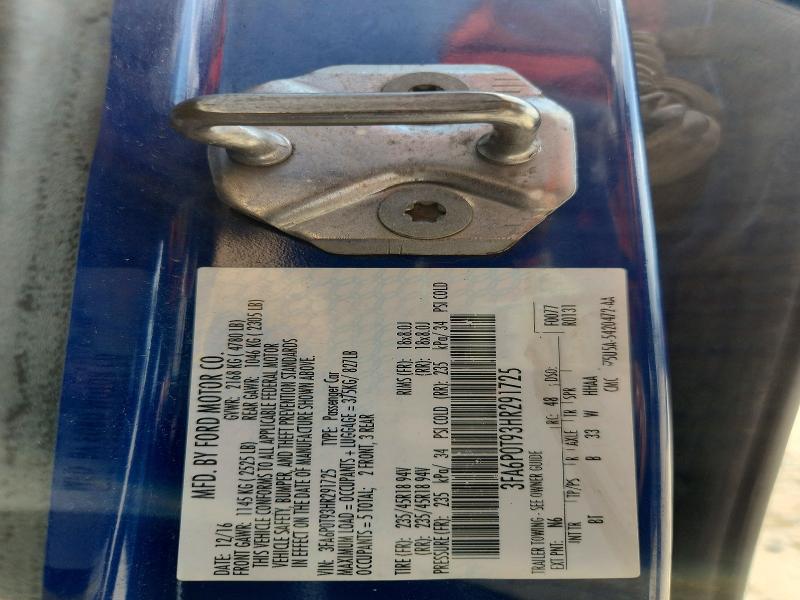 Aukcja sprzedaży 2017 Ford Fusion, vin: 3FA6P0T93HR291725, numer aukcji: 64540836