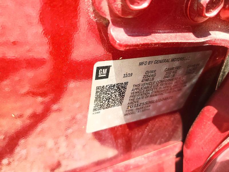 64630316 :رقم المزاد ، 1G11Z5S36LU104531 vin ، 2020 Chevrolet Impala مزاد بيع
