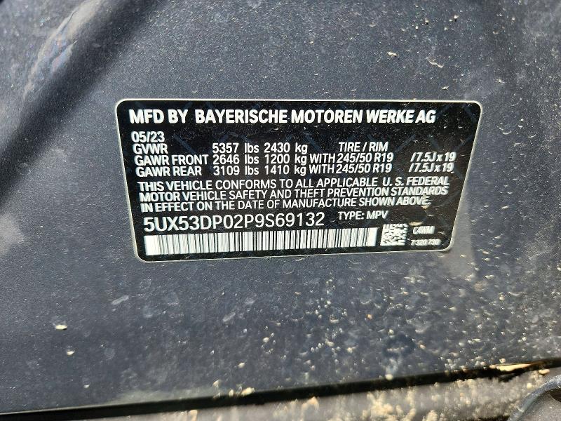 Aukcja sprzedaży 2023 Bmw X3, vin: 5UX53DP02P9S69132, numer aukcji: 65091006