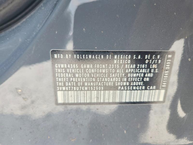 Aukcja sprzedaży 2019 Volkswagen Jetta, vin: 3VW6T7BU7KM152509, numer aukcji: 65999386