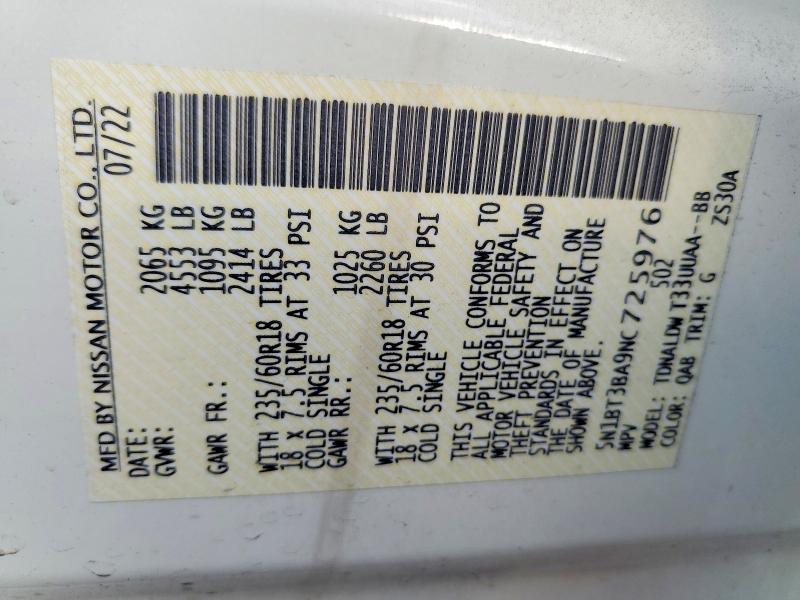 Продажа на аукционе авто 2022 Nissan Rogue, vin: 5N1BT3BA9NC725976, номер лота: 67376406