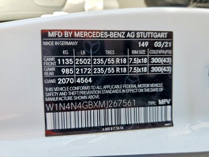 Aukcja sprzedaży 2021 Mercedes-benz Gla, vin: W1N4N4GBXMJ267561, numer aukcji: 65579836