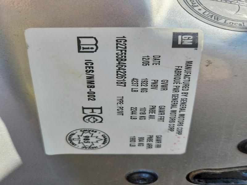 2006 Pontiac G6 მანქანა იყიდება აუქციონზე, vin: 1G2ZF55B464226187, აუქციონის ნომერი: 64848266