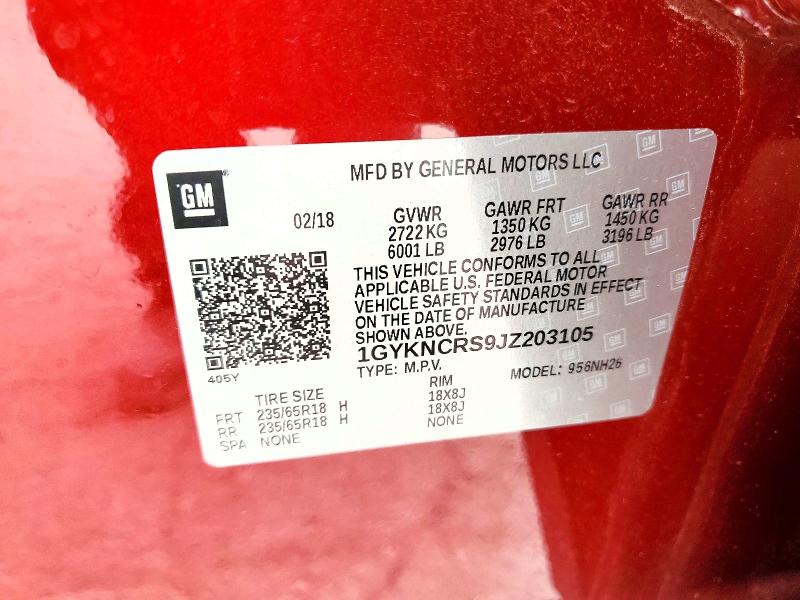 2018 Cadillac Xt5 მანქანა იყიდება აუქციონზე, vin: 1GYKNCRS9JZ203105, აუქციონის ნომერი: 65618546