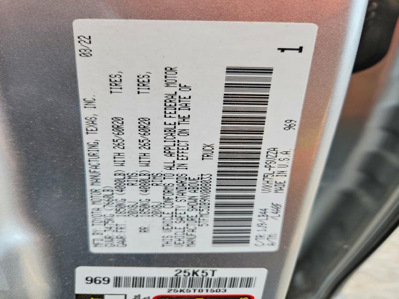 Продаж на аукціоні авто 2022 Toyota Tundra, vin: 5TFMC5DB9NX008033, номер лоту: 67308166