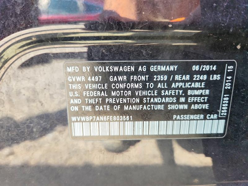 2015 Volkswagen Cc მანქანა იყიდება აუქციონზე, vin: WVWBP7AN6FE803561, აუქციონის ნომერი: 66916416