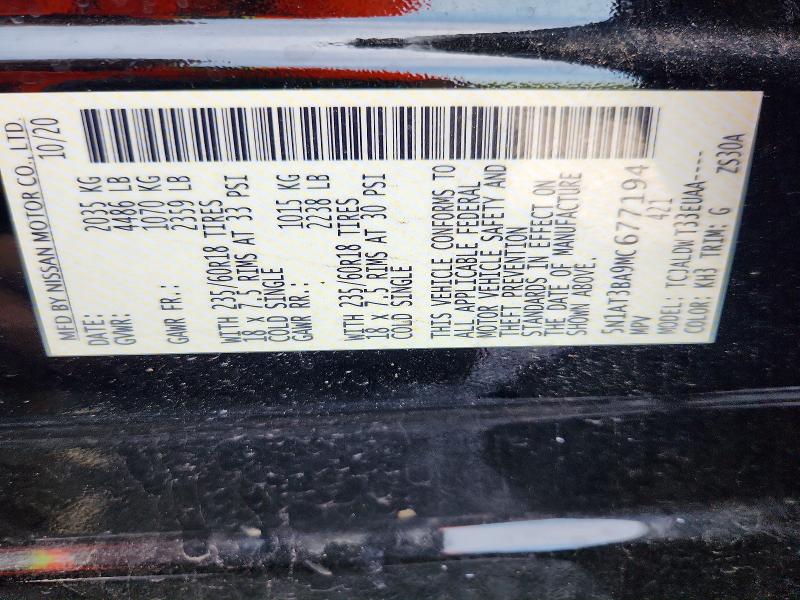 2021 Nissan Rogue მანქანა იყიდება აუქციონზე, vin: 5N1AT3BA9MC677194, აუქციონის ნომერი: 66005666