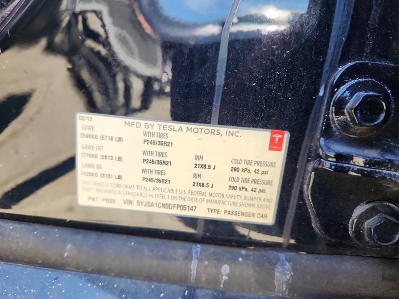 64694336 :رقم المزاد ، 5YJSA1CN0DFP05147 vin ، 2013 Tesla Model S مزاد بيع
