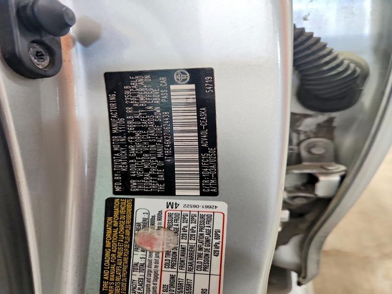 Продажа на аукционе авто 2007 Toyota Camry, vin: 4T1BE46K27U624438, номер лота: 64738296