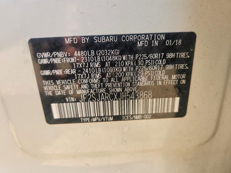 Продажа на аукционе авто 2018 Subaru Forester, vin: JF2SJARCXJH543868, номер лота: 65414026