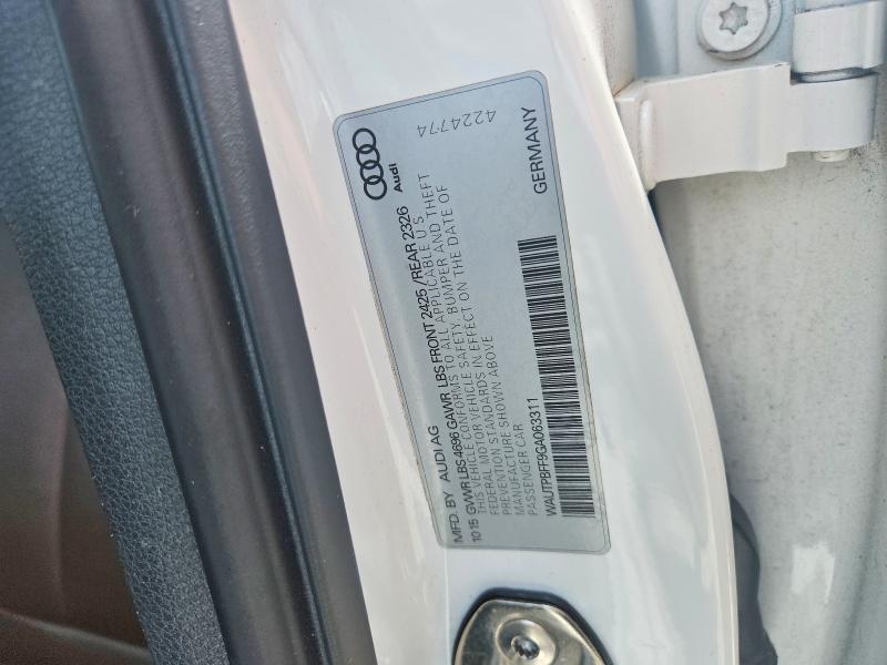 Aukcja sprzedaży 2016 Audi A3, vin: WAUTPBFF9GA063311, numer aukcji: 63587456