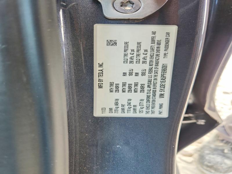 64511636 :رقم المزاد ، 5YJ3E1EA5PF696081 vin ، 2023 Tesla Model 3 مزاد بيع