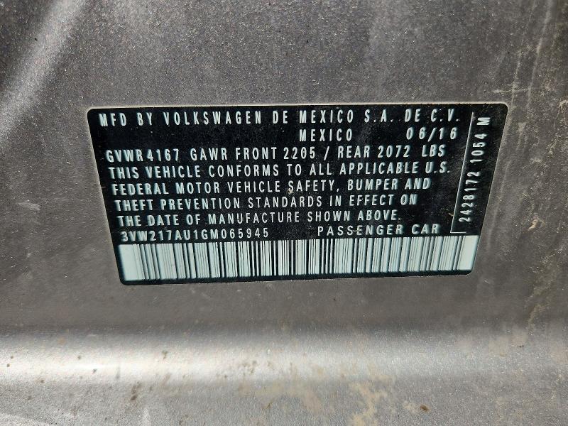 Продаж на аукціоні авто 2016 Volkswagen Golf, vin: 3VW217AU1GM065945, номер лоту: 63131726