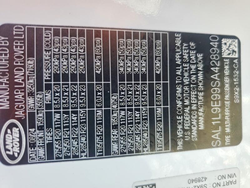 Продажа на аукционе авто 2025 Land Rover Range Rover Sport, vin: SAL1L9E99SA428940, номер лота: 66893956