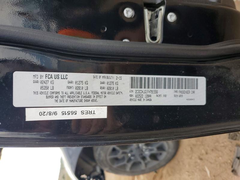 64424896 :رقم المزاد ، 2C3CDXJG1FH791556 vin ، 2015 Dodge Charger مزاد بيع