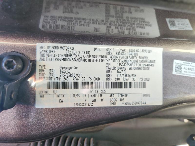 Aukcja sprzedaży 2013 Ford Focus, vin: 1FADP3F27DL294045, numer aukcji: 63369286