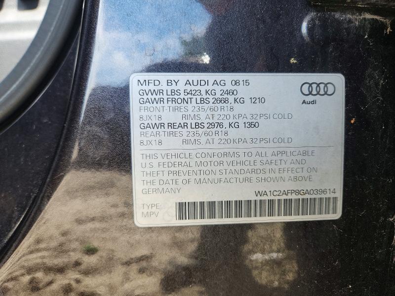 Aukcja sprzedaży 2016 Audi Q5, vin: WA1C2AFP8GA039614, numer aukcji: 65052416