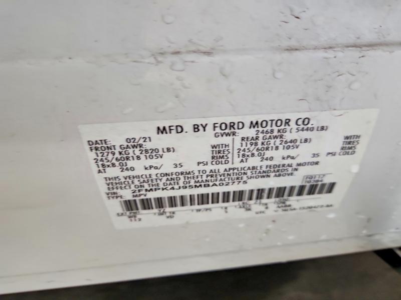 64256406 :رقم المزاد ، 2FMPK4J95MBA02775 vin ، 2021 Ford Edge مزاد بيع