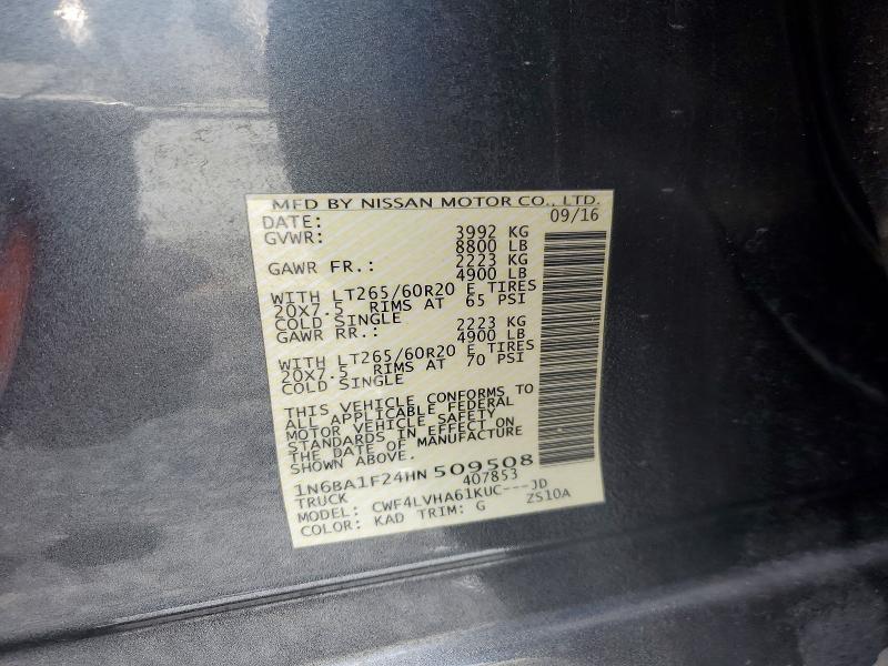 63802376 :رقم المزاد ، 1N6BA1F24HN509508 vin ، 2017 Nissan Titan Xd مزاد بيع