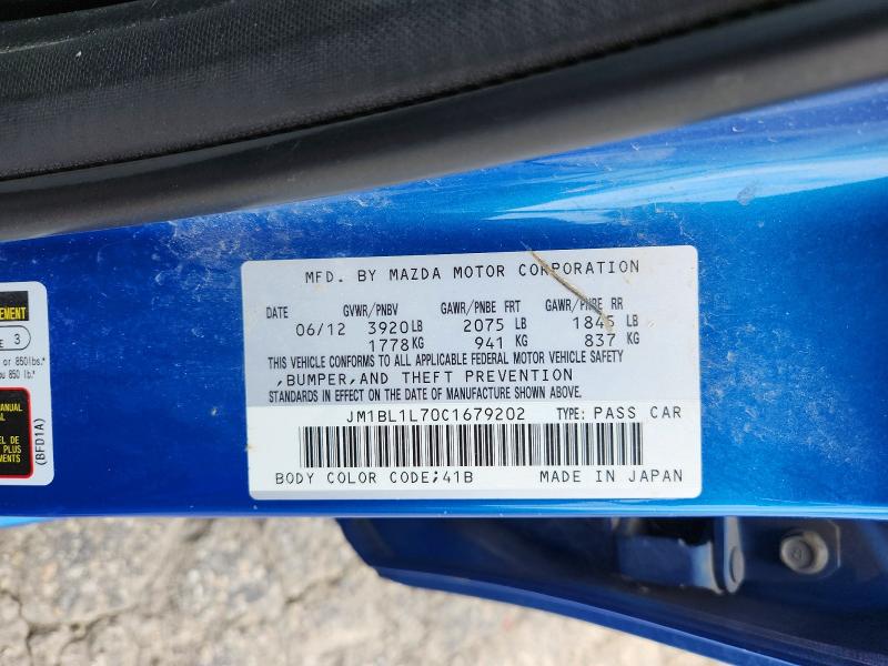 Продаж на аукціоні авто 2012 Mazda 3, vin: JM1BL1L70C1679202, номер лоту: 64473516