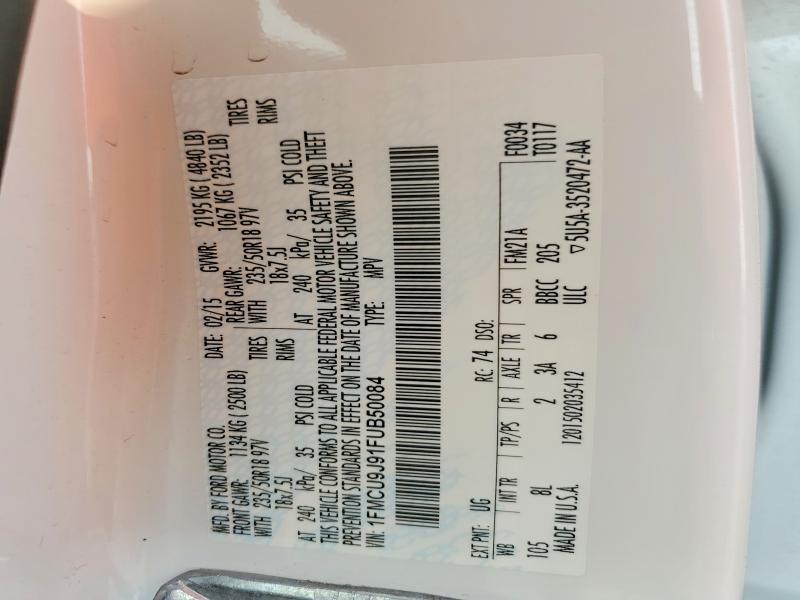 Aukcja sprzedaży 2015 Ford Escape, vin: 1FMCU9J91FUB50084, numer aukcji: 63261066