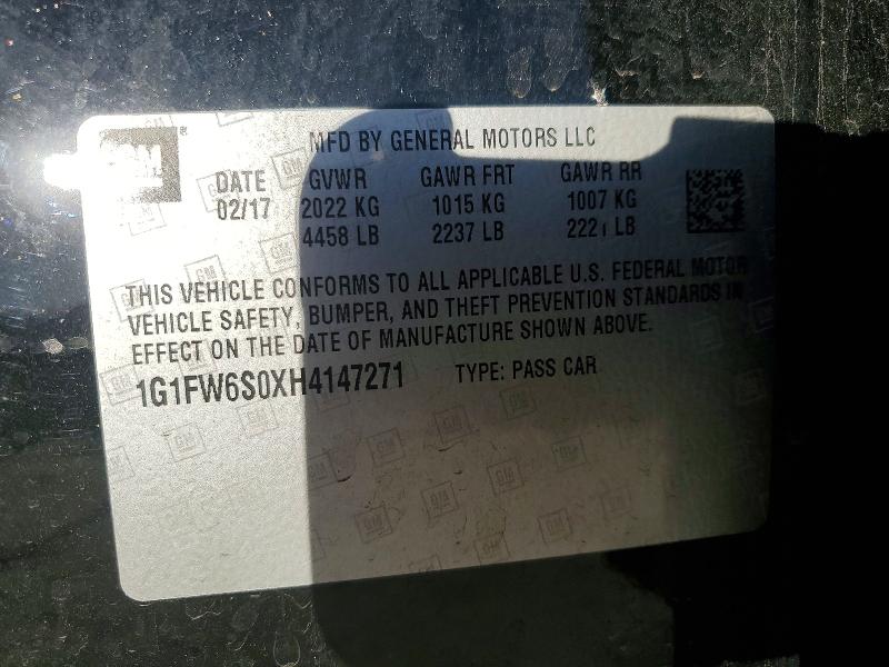 Продаж на аукціоні авто 2017 Chevrolet Bolt Ev, vin: 1G1FW6S0XH4147271, номер лоту: 65554866