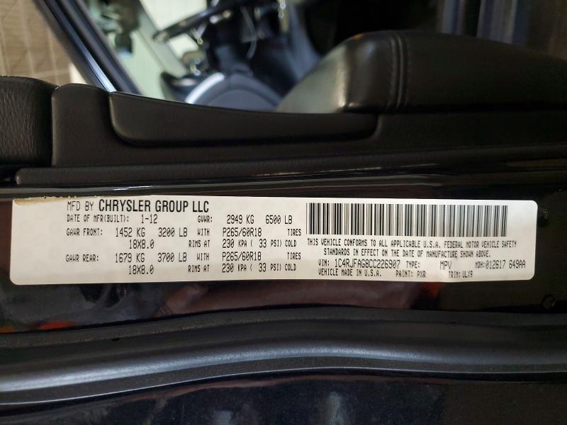 Aukcja sprzedaży 2012 Jeep Grand Cherokee, vin: 1C4RJFAG8CC226907, numer aukcji: 67154216