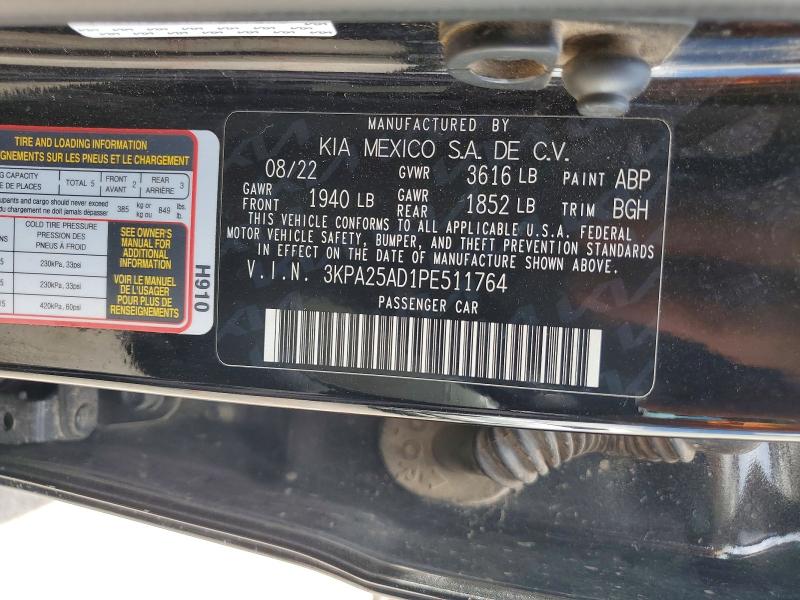 65085516 :رقم المزاد ، 3KPA25AD1PE511764 vin ، 2023 Kia Rio مزاد بيع