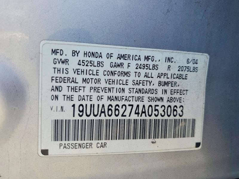 67207906 :رقم المزاد ، 19UUA66274A053063 vin ، 2004 Acura Tl مزاد بيع