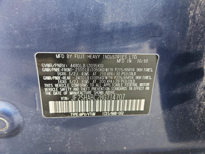 Продаж на аукціоні авто 2011 Subaru Forester, vin: JF2SHABC2BG714707, номер лоту: 64923576