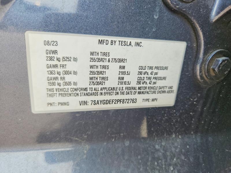 Продажа на аукционе авто 2023 Tesla Model Y, vin: 7SAYGDEF2PF872763, номер лота: 66104726