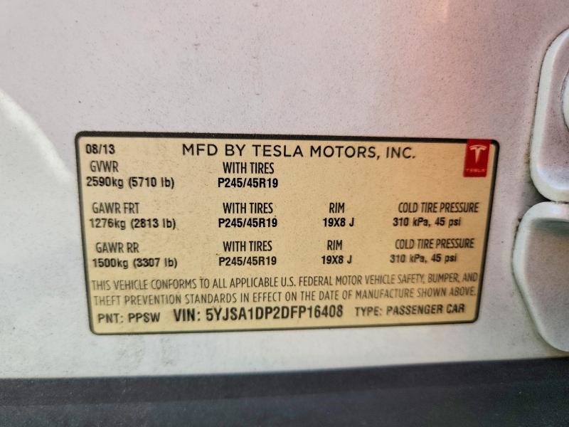 Продаж на аукціоні авто 2013 Tesla Model S, vin: 5YJSA1DP2DFP16408, номер лоту: 67168226