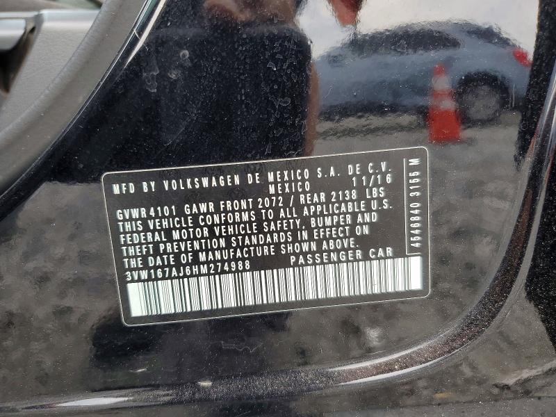 Aukcja sprzedaży 2017 Volkswagen Jetta, vin: 3VW167AJ6HM274988, numer aukcji: 64119346