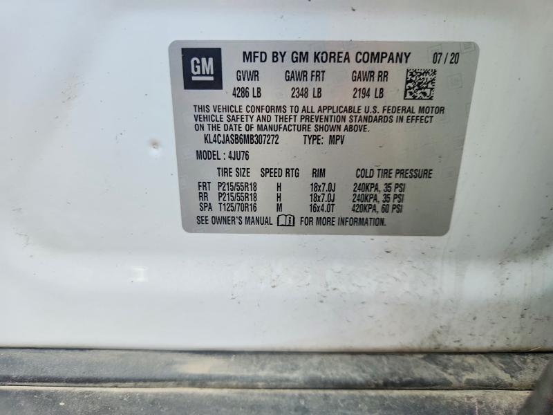 Aukcja sprzedaży 2021 Buick Encore, vin: KL4CJASB6MB307272, numer aukcji: 63394656