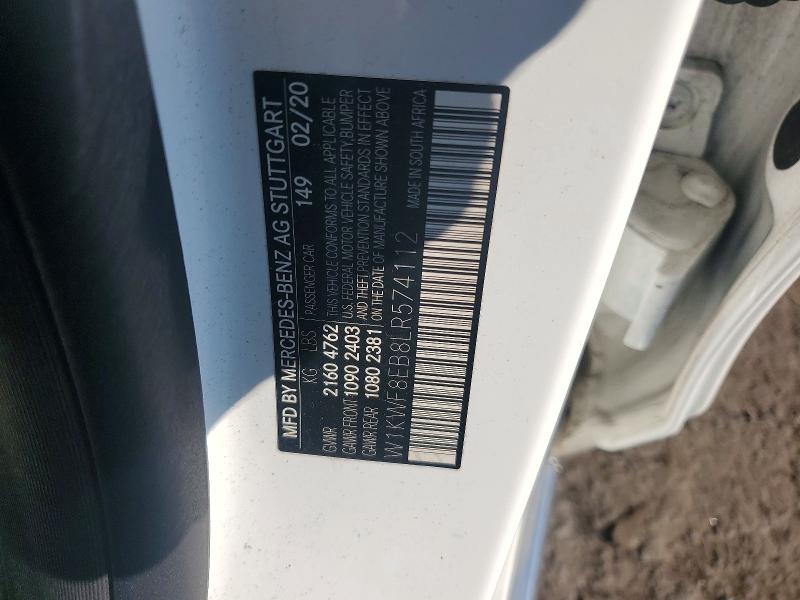 Продажа на аукционе авто 2020 Mercedes-benz C, vin: W1KWF8EB8LR574112, номер лота: 63932096
