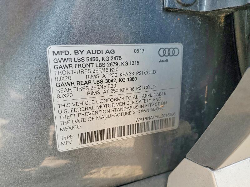 Aukcja sprzedaży 2018 Audi Q5, vin: WA1BNAFY6J2016586, numer aukcji: 64363026
