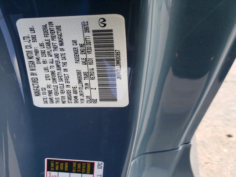 Aukcja sprzedaży 2022 Infiniti Q60, vin: JN1FV7LL0NM680897, numer aukcji: 63936156