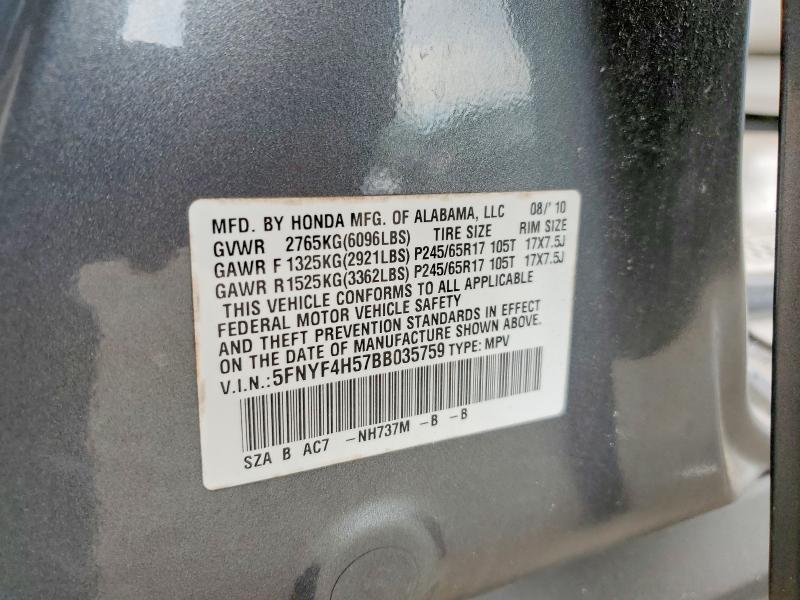 Продаж на аукціоні авто 2011 Honda Pilot, vin: 5FNYF4H57BB035759, номер лоту: 63838366