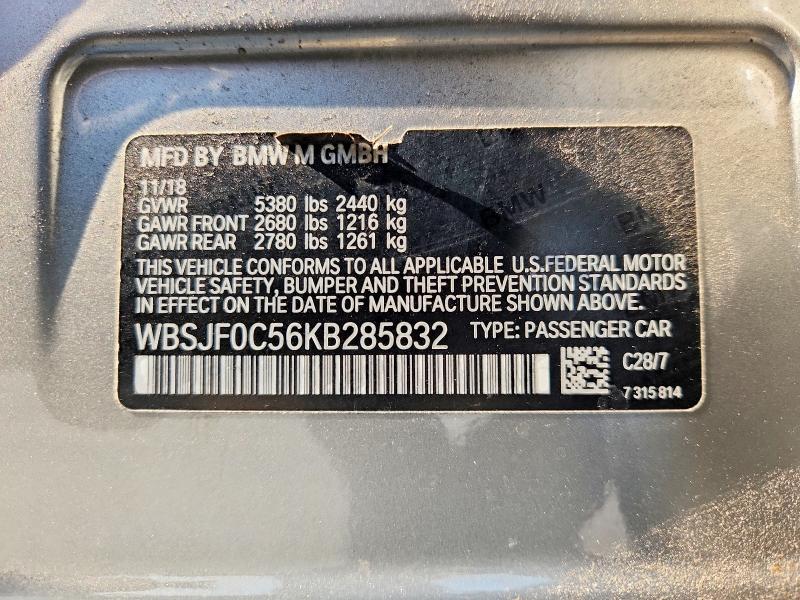 Aukcja sprzedaży 2019 Bmw M5, vin: WBSJF0C56KB285832, numer aukcji: 64254596