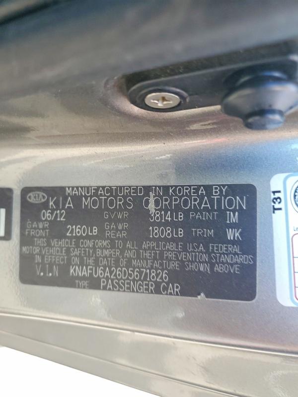 63794936 :رقم المزاد ، KNAFU6A26D5671826 vin ، 2013 Kia Forte Koup مزاد بيع
