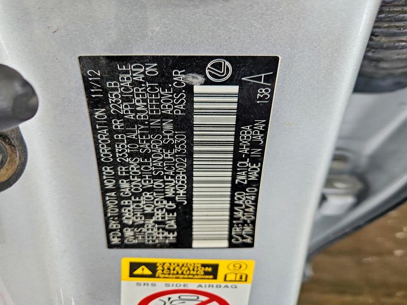 Aukcja sprzedaży 2013 Lexus Ct, vin: JTHKD5BHXD2135301, numer aukcji: 64144986