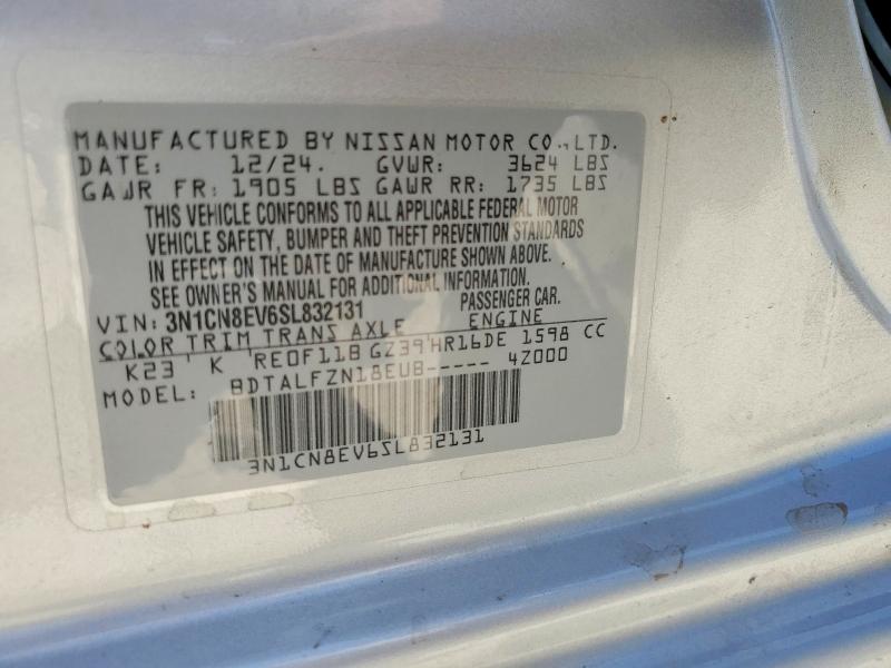 Aukcja sprzedaży 2025 Nissan Versa, vin: 3N1CN8EV6SL832131, numer aukcji: 65275486