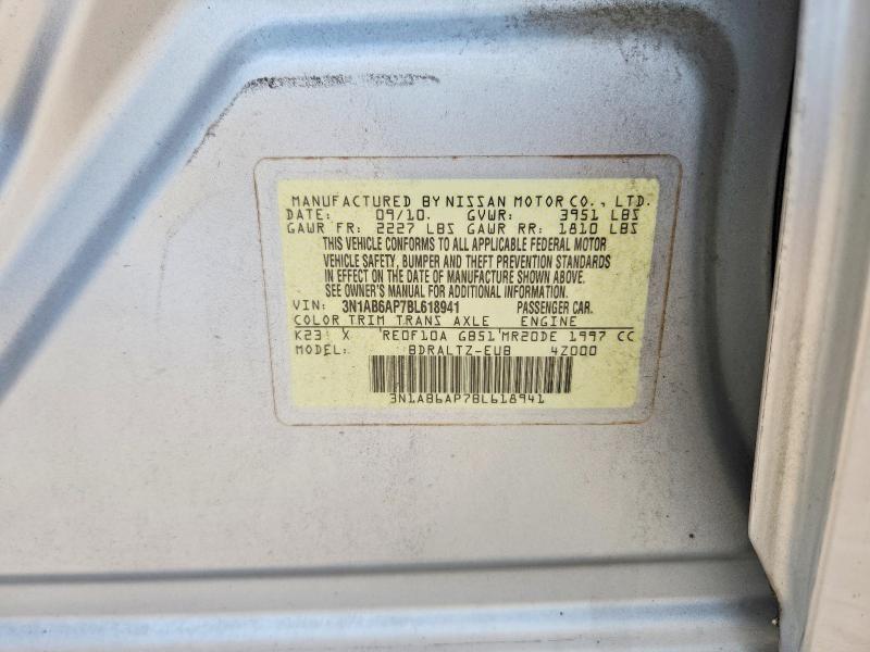 66827506 :رقم المزاد ، 3N1AB6AP7BL618941 vin ، 2011 Nissan Sentra مزاد بيع