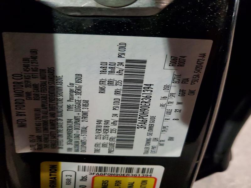 Продажа на аукционе авто 2014 Ford Fusion, vin: 3FA6P0H90ER361394, номер лота: 66264016
