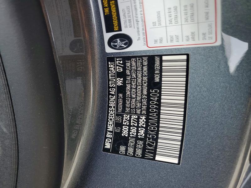 66631796 :رقم المزاد ، W1KZF5KB0MA999405 vin ، 2021 Mercedes-benz E مزاد بيع