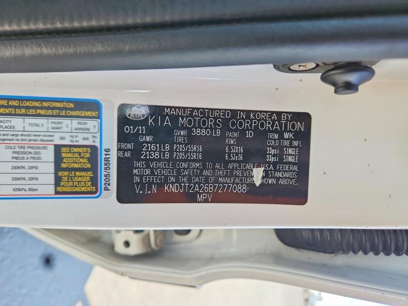 66296766 :رقم المزاد ، KNDJT2A26B7277088 vin ، 2011 Kia Soul مزاد بيع