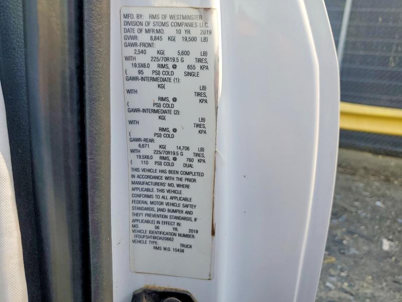 2019 Ford F550 მანქანა იყიდება აუქციონზე, vin: 1FDUF5HT8KDA20662, აუქციონის ნომერი: 65879496